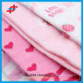 bas longs en coton pour jeunes filles, chaussettes à tube de couleur rose et à motif mignon pour la vente en gros